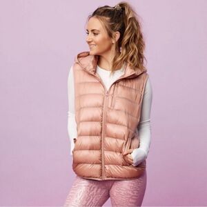 Fabletics Vest Pink Blush Puffer Hooded
